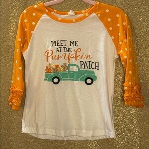 Orange and White Kids Pumpkin Patch Shirt